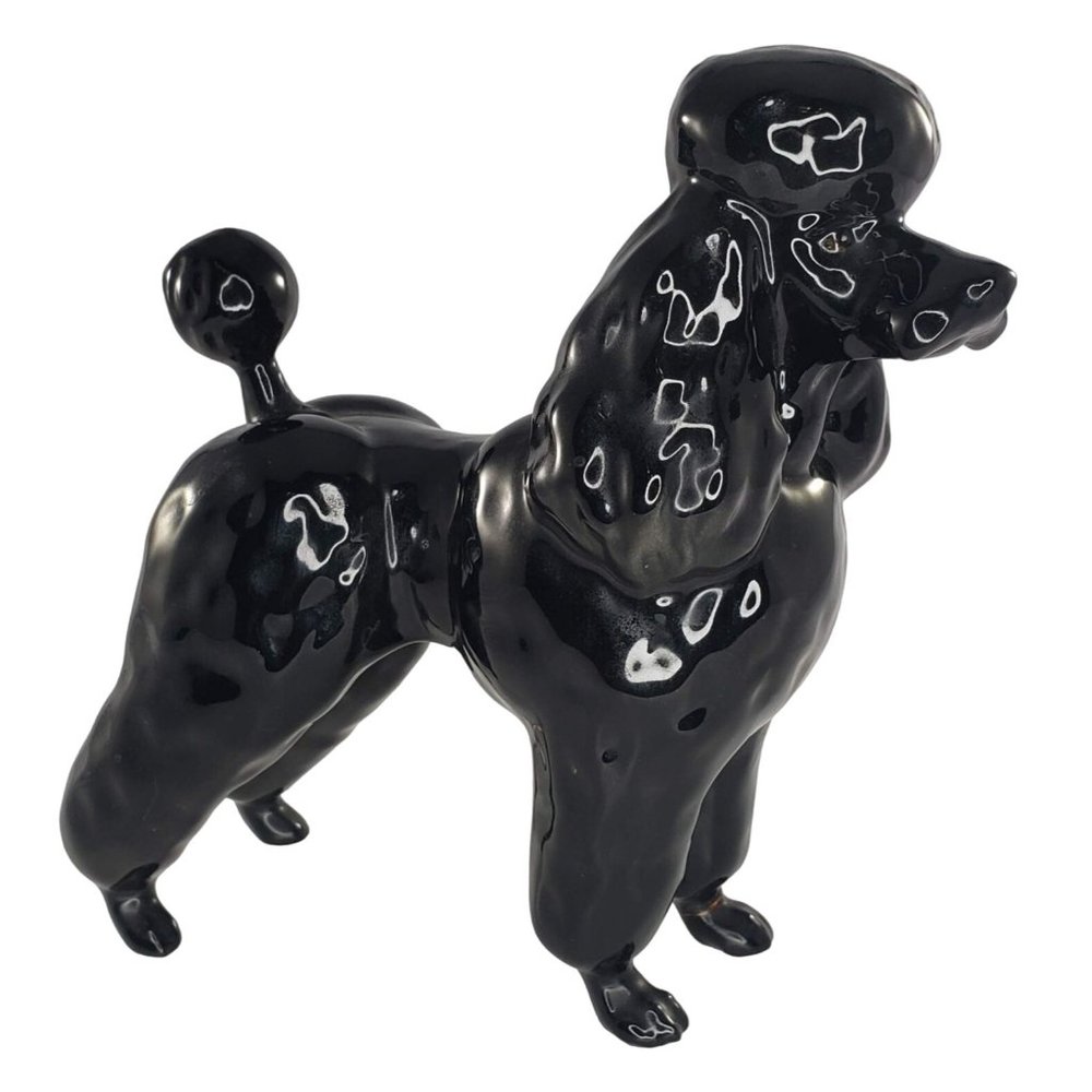 Beswick Black Poodle Figurine Standing #2339 England Vintage Repaired